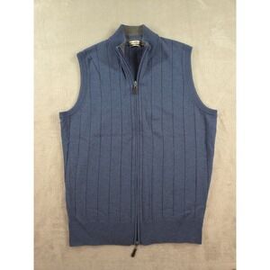 Peter Millar Sweater Vest Mens Large Merino Wool Blend Golf Zip Up Sleeveless